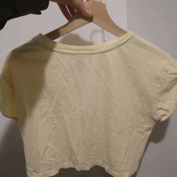 Yellow Crop Top with Graphic Print From Forever 21 Size Small - Picture 3 of 3